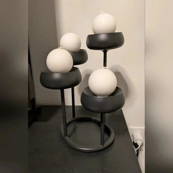 IITTALA Finland Nappula Candelabra 4-Candle Holder Dark Grey Steel Matti Klenell - Picture 3 of 7